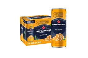 1x kartón - SANPELLEGRINO Pomaranč plechovka 330 ml 6 ks