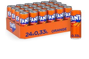 1x kartón - Fanta Pomaranč 330 ml plechovka 24 ks