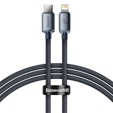 Baseus CAJY000201 Crystal Shine Series Datový Kabel USB-C - Lightning 20W 1,2m Black