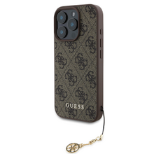 Guess 4G Charm Zadní Kryt pro iPhone 16 Pro Tone on Tone Brown