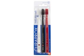 CURAPROX - Zubná kefka ultrasoft 3ks v bal. (biela, čierna, červená) 140-5